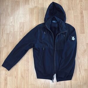 Ralph Lauren Polo Black Hooded Jacket with Naval Patch